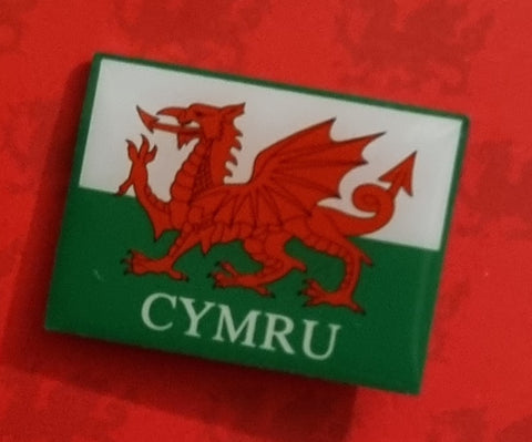 Cymru Dragon Flag Pin Badge|Bathodyn Pin Baner Cymru