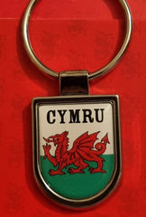 Cymru Flag Shield Keyring|Cylch Allweddi Tarian Baner Cymru