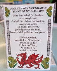 Welsh Nation Anthem Magnet|Magned Anthem Cymru