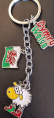 Cymru/Wales Sheep Charm Keyring|Cylch Allwedd Cymru/Wales