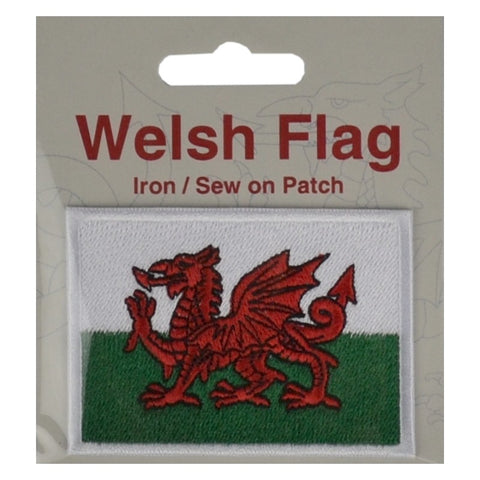 Embroidered Welsh Flag Patch|Bathodyn Baner Cymru