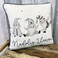 Nadolig Llawen Cushion - 3Gonk|Clustog Nadolig Llawen