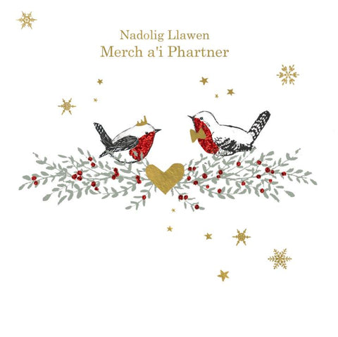 Nadolig Llawen Merch a'i Phartner