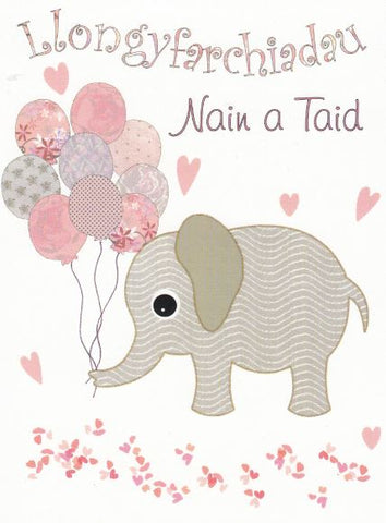 Llongyfarchiadau Nain a Taid
