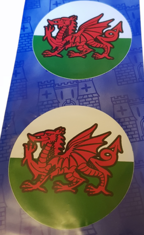 Wales Car Flag Twin Sticker|Sticri Car Fflag Cymru
