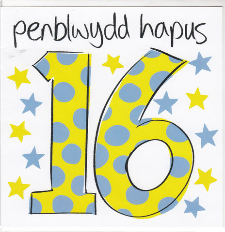 Penblwydd Hapus - 16 oed