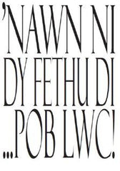 Nawn Ni Dy Fethu Di ... Pob Lwc!