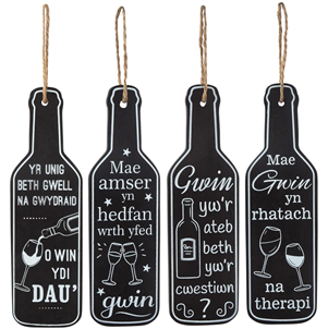 Mini Wine Bottle Signs|Arwyddion Potel Win Bychan