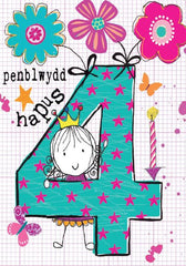 Penblwydd Hapus - 4 oed