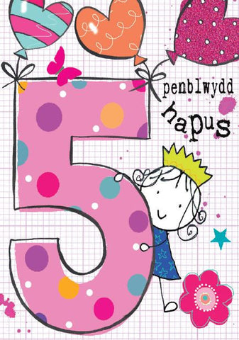 Penblwydd Hapus - 5 oed