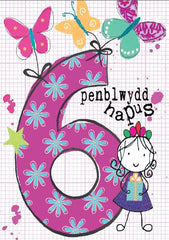 Penblwydd Hapus - 6 oed
