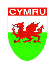 Cymru Dragon Shield Sticker|Sticr Baner Cymru