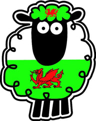 Welsh Sheep Sticker|Sticr Dafad Baner Cymru