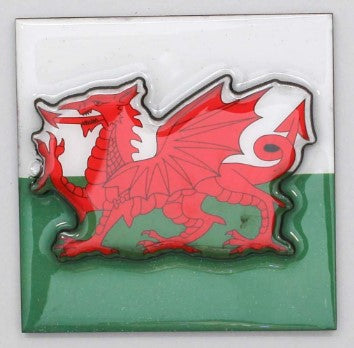 Welsh Dragon 3D Epoxy Magnet|Magned Baner Cymru 3D
