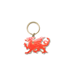 Red Dragon Metal Keyring|Cylch Allweddi Draig Goch