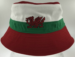 Welsh Bucket Hat Stripe (Adults)|Het Bwced Cymru Streipiog (Oedolion)