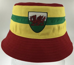 Welsh Bucket Hat Stripe Gold (Adults)|Het Bwced Streipan Felen (Oedolion)