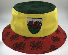 Welsh Bucket Hat Stripe Gold (Adults)|Het Bwced Streipan Felen (Oedolion)