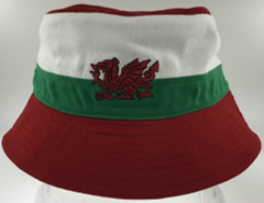 Welsh Bucket Hat Stripe (Kids)|Het Bwced Cymru Streipiog (Plant)