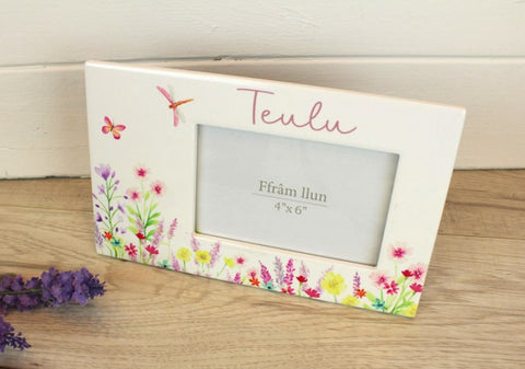 Teulu Floral Photo Frame|Ffrâm Teulu