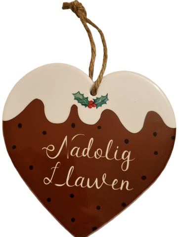 Welsh Christmas Pudding Hanger|Calon Pwdin Nadolig