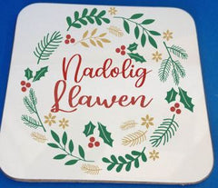 Nadolig Llawen Coaster|Mat Diod Nadolig Llawen