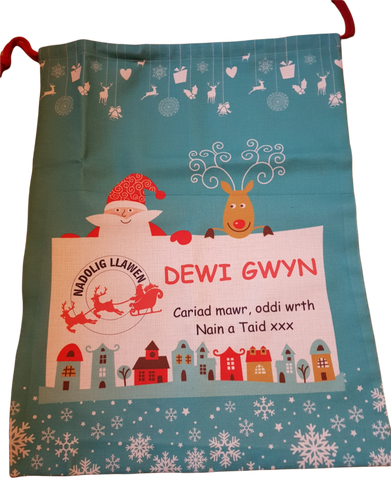 Personalised Christmas Sack|Sach Nadolig wedi Personoleiddio