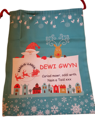 Personalised Christmas Sack|Sach Nadolig wedi Personoleiddio