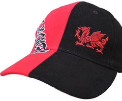 Red/Black Contrast Cymru/Wales Baseball Cap|Cap Pig Cymru